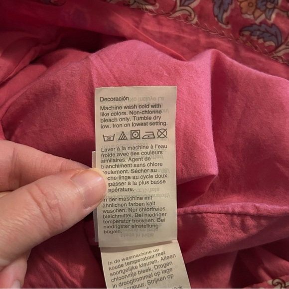 Crew Size 0 Embroidered Romper In Pink Vines Block Print Summer Tassel Floral - Picture 9 of 15